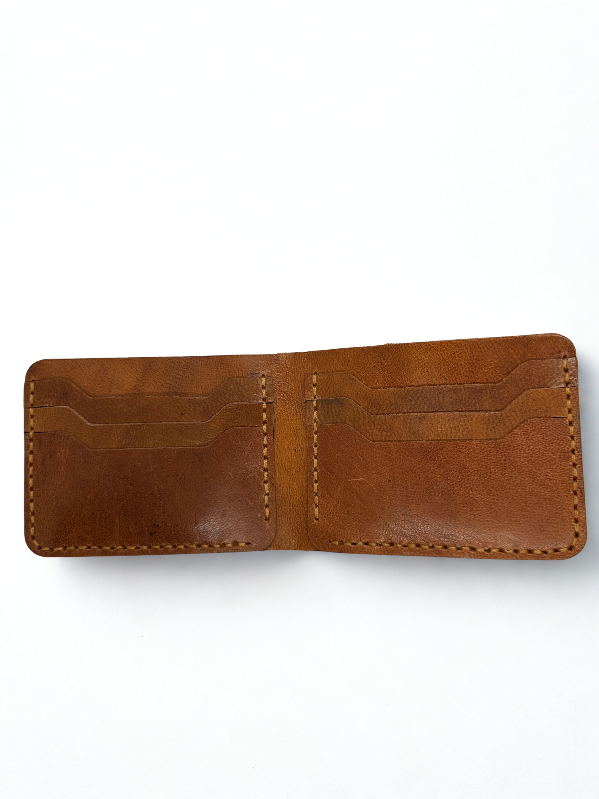 Handmade Cowhide Leather Wallet (Light Brown) - Image 3
