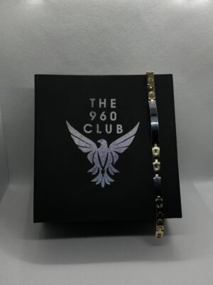 Gold and Silver Toned Stainless Steel Wristband Bracelet